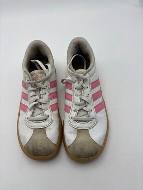 adidas White and Pink Low-Top Sneakers